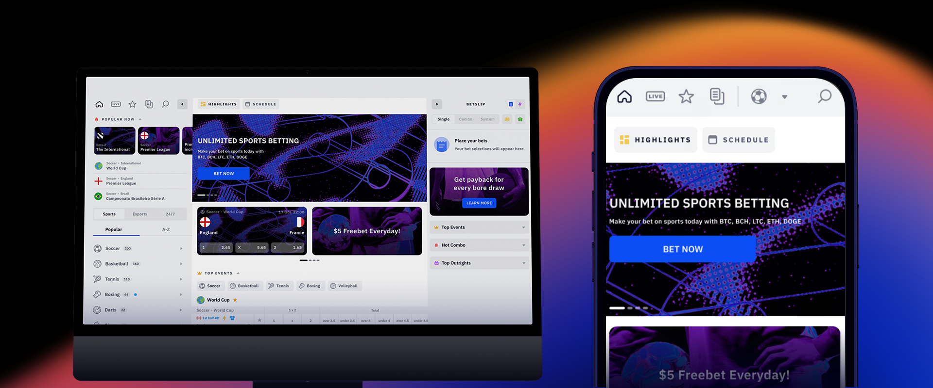 Modern sports design interface